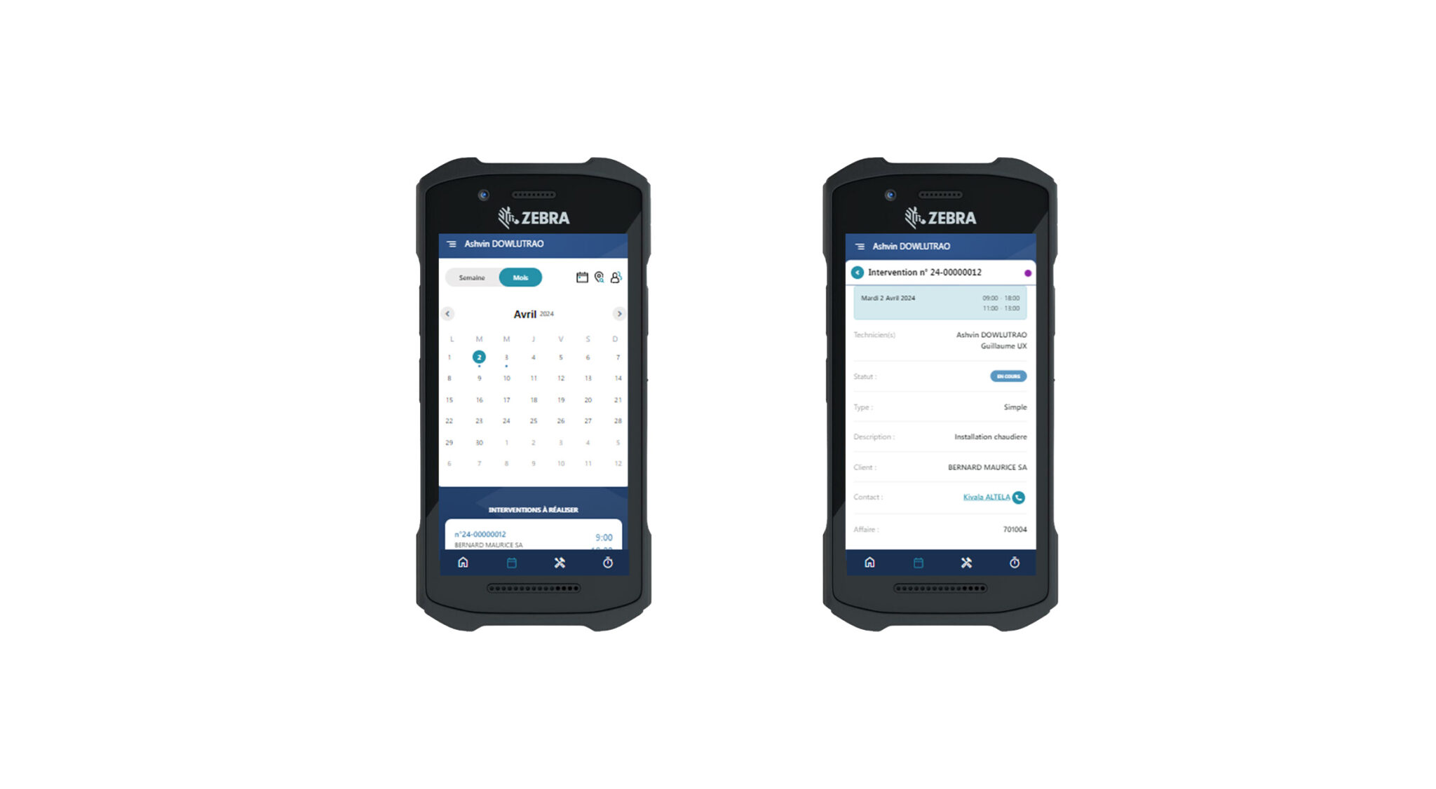 SESAME écrans Application Mobile
